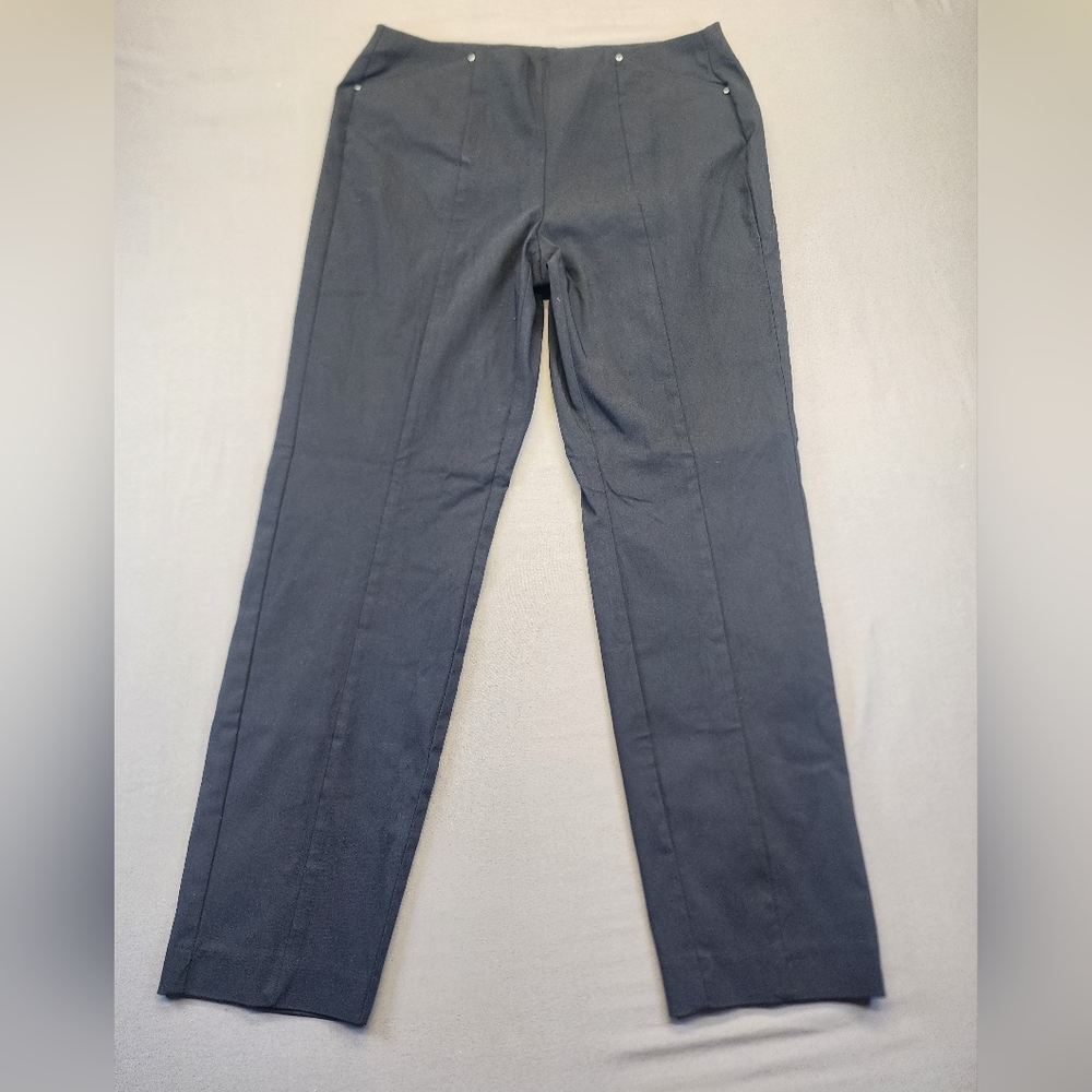 Alfani Black Dress Pants Size 8 Stretch Career Work Slacks Professional Minimal